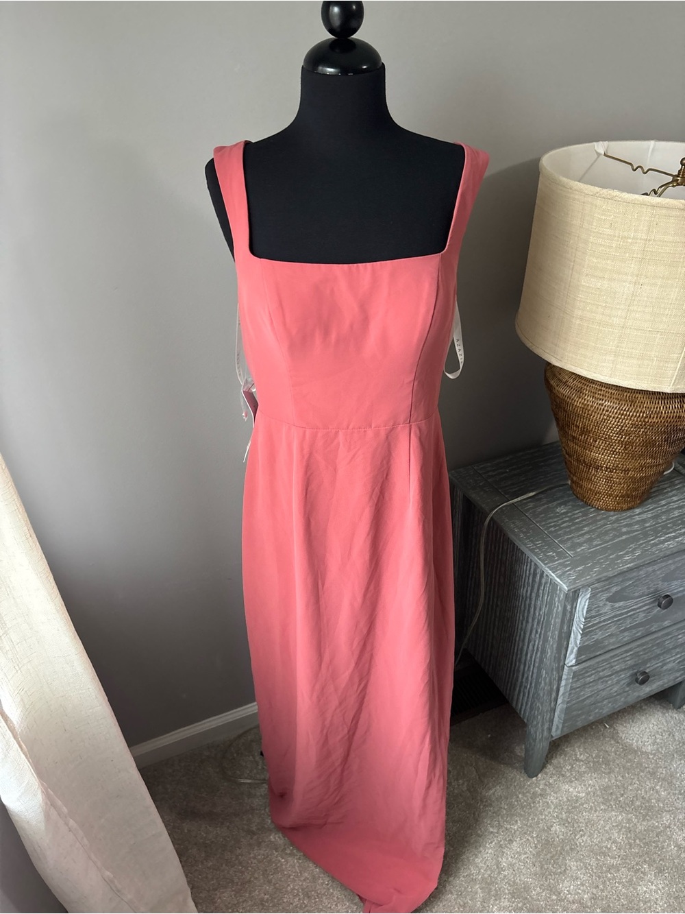 NWT Azazie Antique Rose Neck Maxi Dress size 8